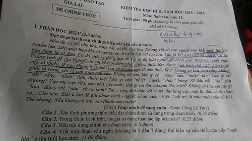 Phát rối với đề thi lớp 12 ở Gia Lai: 'Cô bé bán diêm là số đơn' - 第1张