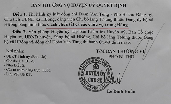 Cách hết chức vụ trong Đảng của Chủ tịch xã H'Bông vì lợi dụng chức vụ làm giả giấy tờ sang nhượng đất - 第2张