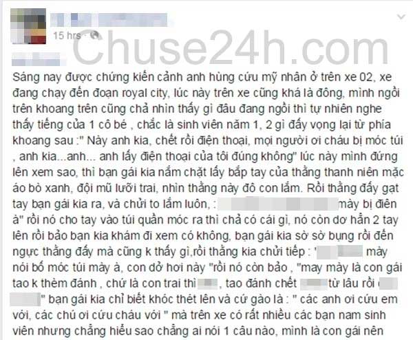 Câu chuyện anh hùng cứu mỹ nhân trên xe buýt gây sốt mạng xã hội - 第1张