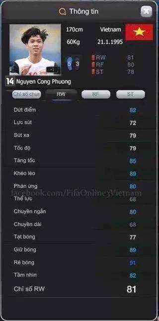 Cùng xem chỉ số và giá Công Phượng ss14 fifa online 3 - 第2张