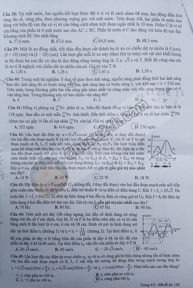 Đề thi môn Vật lý tốt nghiệp THPT Quốc gia năm 2015 - 第4张