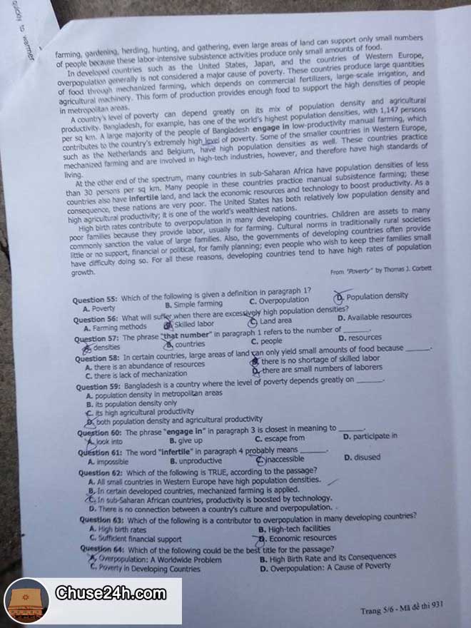 Đề thi và gợi ý lời giải môn tiếng Anh THPT 2015 - 第5张