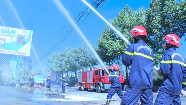 Chư Sê và Chư Prông thực tập phương án chữa cháy và cứu nạn cứu hộ năm 2024