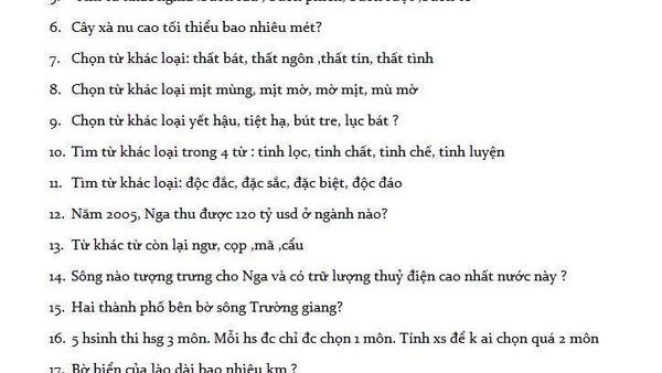 Đề thi vào ĐH Quốc Gia HN 2015 hỏi Thạch Sanh quê ở đâu?