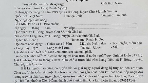 Truy nã đối tượng tổ chức cho người khác trốn đi nước ngoài